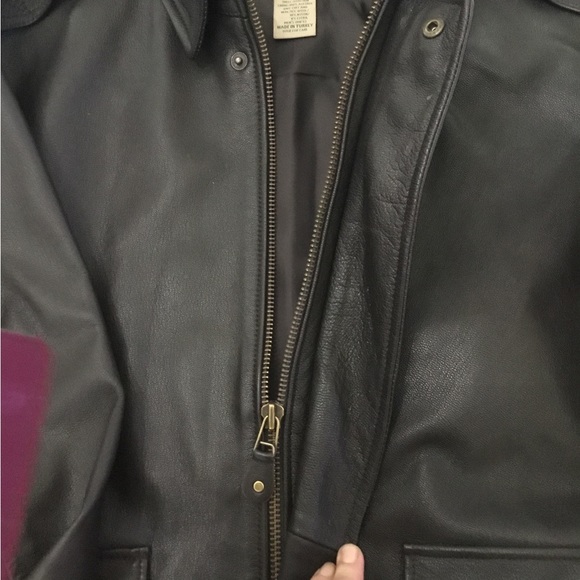 L.L. Bean Men’s Brown Goatskin Leather Classic Flight Bomber Jacket Size LT - Picture 7 of 11